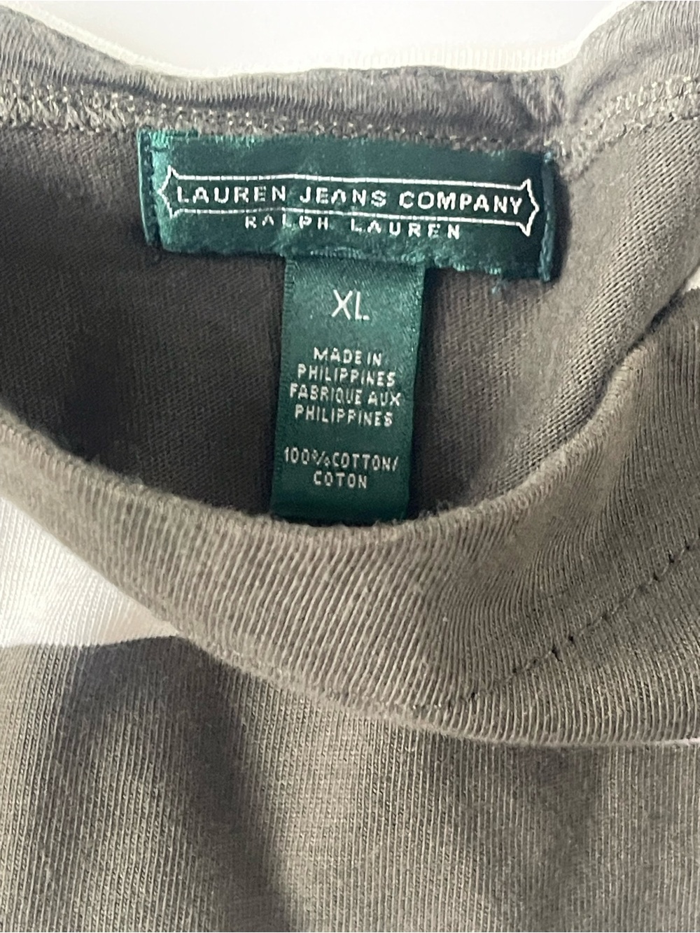 Ralph Lauren Olive Green and White Striped boar dress - Picture 2 of 7